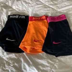 Selling 3 Nike-Pros My daughter grew out of them.